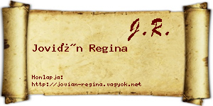 Jovián Regina névjegykártya