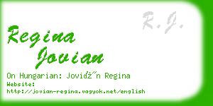 regina jovian business card